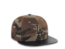 Load image into Gallery viewer, Los Angeles Dodgers New Era MLB 59FIFTY 5950 Fitted Cap Hat Camo Crown Black Leather Visor Black Logo (Wooly Camo)