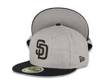 Load image into Gallery viewer, (Youth) San Diego Padres New Era MLB 59FIFTY 5950 Kid Fitted Cap Hat Heather Gray Crown Black Visor Black Logo