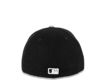 Load image into Gallery viewer, Cleveland Indians New Era MLB 59FIFTY 5950 Fitted Melton/Heather Cap Hat Black Crown Gray Visor Black/White/Grey Chief Wahoo Logo