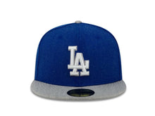 Load image into Gallery viewer, Los Angeles Dodgers New Era MLB 59FIFTY 5950 Fitted Cap Hat Heather Royal Blue Crown Gray Visor White/Gray Logo