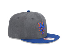 Load image into Gallery viewer, New York Mets New Era MLB 9FIFTY 950 Snapback Cap Hat Heather Dark Gray Crown Royal Blue Visor Royal Blue/Orange Logo