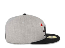 Load image into Gallery viewer, California Republic New Era 59FIFTY 5950 Fitted Cap Hat Gray Crown Black Visor Dark Gray/Black/Red/White Bear Logo