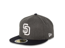 Load image into Gallery viewer, (Youth) San Diego Padres New Era MLB 59FIFTY 5950 Kid Fitted Cap Hat Heather Dark Gray Crown Dark Navy Blue Visor White Logo
