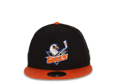 Load image into Gallery viewer, San Diego Gulls New Era AHL 59FIFTY 5950 Fitted Cap Hat Black Crown Orange Visor Team Color Logo