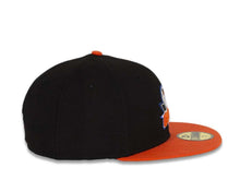 Load image into Gallery viewer, San Diego Gulls New Era AHL 59FIFTY 5950 Fitted Cap Hat Black Crown Orange Visor Team Color Logo