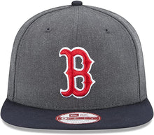 Load image into Gallery viewer, Boston Red Sox New Era MLB 9FIFTY 950 Snapback Cap Hat Heather Dark Gray Crown Navy Visor Team Color Red/White Logo