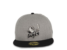 Load image into Gallery viewer, San Diego Gulls New Era 59FIFTY 5950 Fitted Cap Hat Heather Gray Crown Black Visor Black/White Logo