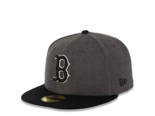 Load image into Gallery viewer, Boston Red Sox New Era MLB 59FIFTY 5950 Fitted Cap Hat Dark Heather Gray Crown Black Visor Black/White Logo
