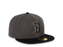 Load image into Gallery viewer, Boston Red Sox New Era MLB 59FIFTY 5950 Fitted Cap Hat Dark Heather Gray Crown Black Visor Black/White Logo