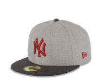 Load image into Gallery viewer, New York Yankees New Era MLB 59FIFTY 5950 Fitted Heather Cap Hat Gray Crown Dark Gray Visor Cardinal Logo