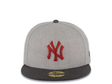 Load image into Gallery viewer, New York Yankees New Era MLB 59FIFTY 5950 Fitted Heather Cap Hat Gray Crown Dark Gray Visor Cardinal Logo