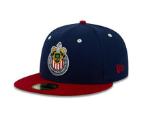 Load image into Gallery viewer, Chivas De Guadalajara New Era 59FIFTY 5950 Fitted Cap Hat Navy Crown Red Visor Team Color Logo