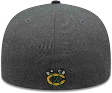 Load image into Gallery viewer, Chicago Blackhawks New Era NHL 59FIFTY 5950 Fitted Cap Hat Heather Dark Gray Crown Black Visor Team Color Logo