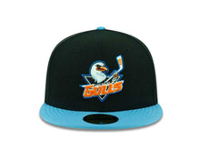 Load image into Gallery viewer, San Diego Gulls New Era 59FIFTY 5950 Fitted Cap Hat Black Crown Blue Visor Team Color Logo