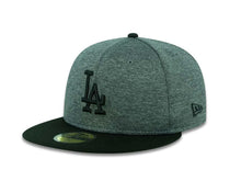 Load image into Gallery viewer, Los Angeles Dodgers New Era MLB 59FIFTY 5950 Fitted Cap Hat Shadow Tech Dark Gray Crown Black Visor Black Logo