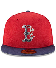 Load image into Gallery viewer, Boston Red Sox New Era MLB 59FIFTY 5950 2017 4th Of July Fitted Cap Hat Red Crown Navy Blue Visor Red/White/Blue Logo