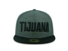 Load image into Gallery viewer, Tijuana Toros New Era LMB 59FIFTY 5950 Fitted Cap Hat Heather Dark Gray Crown Black Visor Black "TIJUANA" Logo
