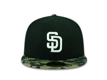 Load image into Gallery viewer, San Diego Padres New Era MLB 59FIFTY 5950 Fitted Cap Hat Black Crown Digital Camo Visor White Logo