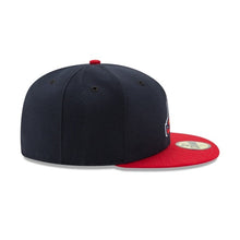 Load image into Gallery viewer, (Youth) Atlanta Braves New Era MLB 59FIFTY 5950 Fitted Cap Hat Navy Crown Red Visor Team Color Retro Axe Logo