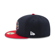 Load image into Gallery viewer, (Youth) Atlanta Braves New Era MLB 59FIFTY 5950 Fitted Cap Hat Navy Crown Red Visor Team Color Retro Axe Logo
