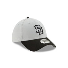 Load image into Gallery viewer, San Diego Padres New Era MLB 39THIRTY 3930 Flexfit Cap Hat Gray Crown Black Visor Black/White Logo