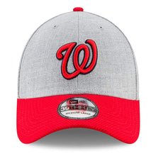Load image into Gallery viewer, Washington Nationals New Era MLB 39THIRTY 3930 Flexfit Cap Hat Heather Gray Crown Diamond Era Red Visor Red/Navy Logo