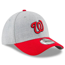 Load image into Gallery viewer, Washington Nationals New Era MLB 39THIRTY 3930 Flexfit Cap Hat Heather Gray Crown Diamond Era Red Visor Red/Navy Logo