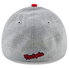 Load image into Gallery viewer, Washington Nationals New Era MLB 39THIRTY 3930 Flexfit Cap Hat Heather Gray Crown Diamond Era Red Visor Red/Navy Logo