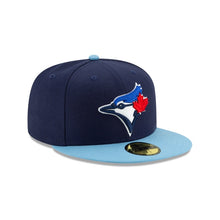 Load image into Gallery viewer, Toronto Blue Jays New Era MLB 59FIFTY 5950 Fitted Cap Hat Navy Crown Sky Blue Visor Team Color Logo