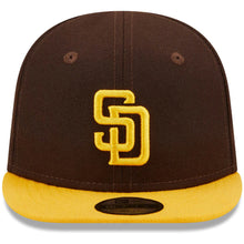 Load image into Gallery viewer, (Infant) San Diego Padres New Era MLB 9FIFTY 950 Snapback Cap Hat Dark Brown Crown Yellow Visor Yellow Logo (My 1st First)