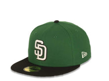 Load image into Gallery viewer, San Diego Padres New Era MLB 59FIFTY 5950 Fitted Cap Hat Green Crown Black Visor White/Black Logo