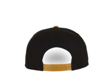 Load image into Gallery viewer, Atlanta Braves New Era MLB 9Fifty 950 Snapback Cap Hat Black Crown Wheat Visor Wheat/Black/White Logo with Tomahwak 2017 Inaugural Season Side Patch Gray UV