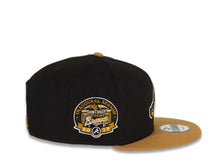 Load image into Gallery viewer, Atlanta Braves New Era MLB 9Fifty 950 Snapback Cap Hat Black Crown Wheat Visor Wheat/Black/White Logo with Tomahwak 2017 Inaugural Season Side Patch Gray UV