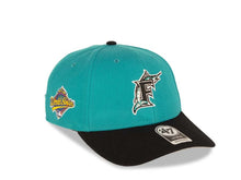 Load image into Gallery viewer, Florida Marlins '47 Brand MLB MVP Adjustable Snapback Closure Cap Hat Teal Crown Black Visor Team Color Logo 1997 World Series Side Patch Gray UV