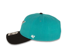 Load image into Gallery viewer, Florida Marlins '47 Brand MLB MVP Adjustable Snapback Closure Cap Hat Teal Crown Black Visor Team Color Logo 1997 World Series Side Patch Gray UV