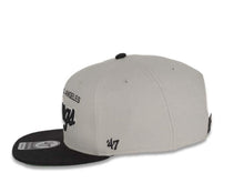 Load image into Gallery viewer, Los Angeles Kings '47 NHL Snapback Cap Hat Gray Crown Black Visor Black/White Script Retro Logo