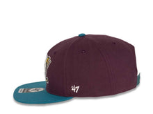 Load image into Gallery viewer, Mighty Ducks '47 NHL Snapback Cap Hat Maroon Crown Teal Visor Retro Logo