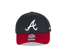 Load image into Gallery viewer, Atlanta Braves '47 Brand MLB MVP Adjustable Snapback Closure Cap Hat Team Color Navy Crown Red Visor White Logo 1995 World Series Side Patch Gray UV
