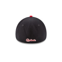 Load image into Gallery viewer, New Era 39THIRTY 3930 Flexfit Cap Hat Navy Crown Red Visor Team Color "Bird" Logo