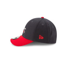 Load image into Gallery viewer, New Era 39THIRTY 3930 Flexfit Cap Hat Navy Crown Red Visor Team Color "Bird" Logo