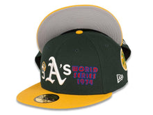 Load image into Gallery viewer, Oakland Athletics New Era MLB 59FIFTY 5950 Fitted Cap Hat Team Color Dark Green Crown Yellow Visor White Logo Count the Ring