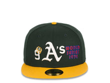 Load image into Gallery viewer, Oakland Athletics New Era MLB 59FIFTY 5950 Fitted Cap Hat Team Color Dark Green Crown Yellow Visor White Logo Count the Ring