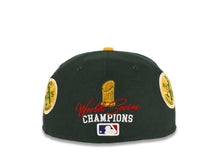 Load image into Gallery viewer, Oakland Athletics New Era MLB 59FIFTY 5950 Fitted Cap Hat Team Color Dark Green Crown Yellow Visor White Logo Count the Ring