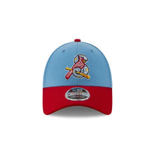 Load image into Gallery viewer, Spring Field Cardinals New Era MiLB 9FORTY 940 Adjustable Cap Hat Sky Blue Crown Red Visor "Bird" Logo