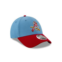 Load image into Gallery viewer, Spring Field Cardinals New Era MiLB 9FORTY 940 Adjustable Cap Hat Sky Blue Crown Red Visor "Bird" Logo