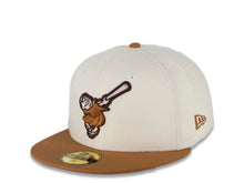 Load image into Gallery viewer, San Diego Padres New Era MLB 59FIFTY 5950 Fitted Cap Hat Chrome White Crown Light Bronze Visor Light Bronze/Pink Friar Logo