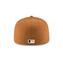 Load image into Gallery viewer, (Youth) Pittsburgh Pirates New Era MLB 59FIFTY 5950 Fitted Cap Hat Toasted Peanut Crown Black Visor Black/Yellow Logo