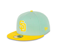 Load image into Gallery viewer, San Diego Padres New Era MLB 59FIFTY 5950 Fitted Cap Hat Blue Tint Crown Yellow Visor White/Yellow Logo Two-Tone (Color Pack)