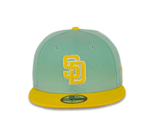 Load image into Gallery viewer, San Diego Padres New Era MLB 59FIFTY 5950 Fitted Cap Hat Blue Tint Crown Yellow Visor White/Yellow Logo Two-Tone (Color Pack)