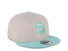 Load image into Gallery viewer, San Diego Padres New Era MLB 9FIFTY 950 Color Pack Snapback Cap Hat Medium Silver Light Gray Crown Blue Tint Visor Blue Tint/White Logo